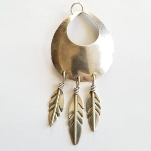 vintage pendant dreamcatcher southwestern style teardrop feathers